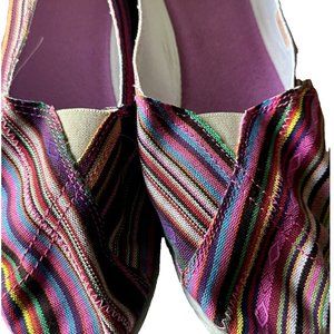 NIP 11 / 42 CUSHE Women FLATS Casual Shoes Striped Canvas MULTICOLOR COMFY CUTE